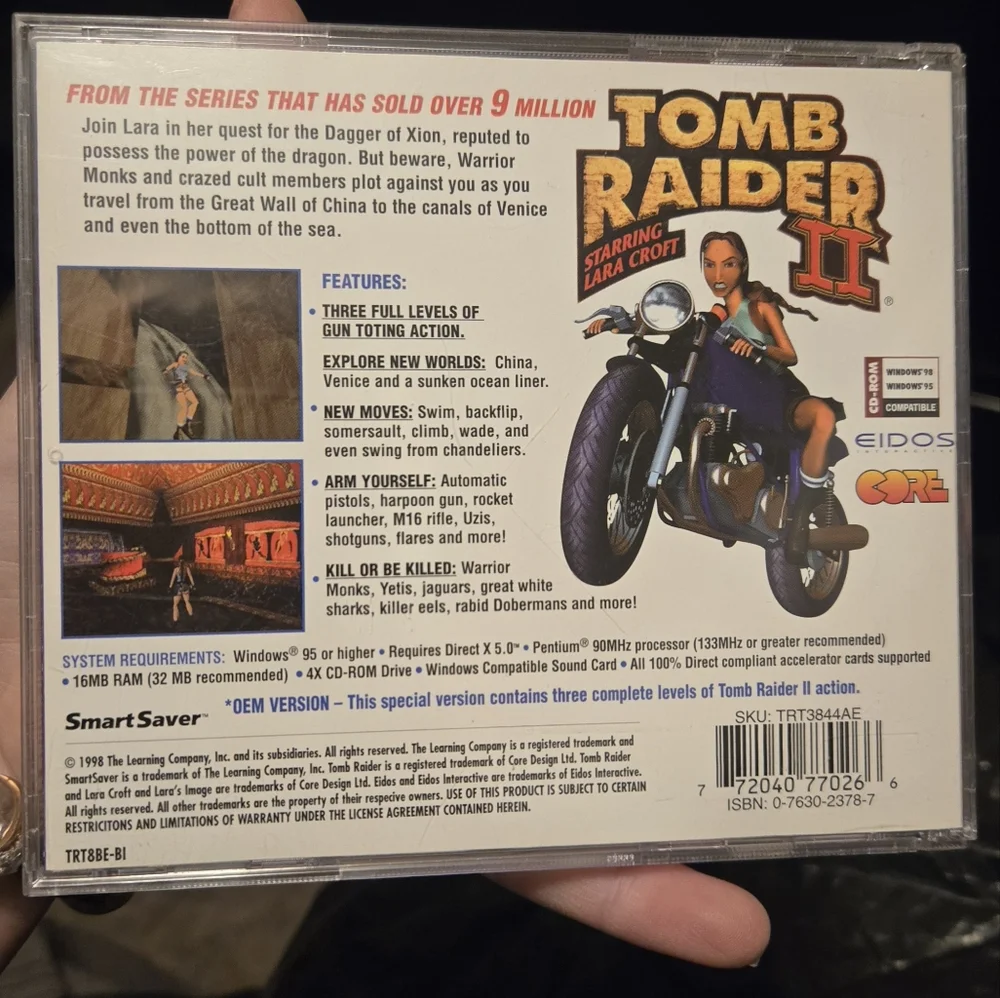 Tomb Raider II Special Edition PC Game - Black and Purple